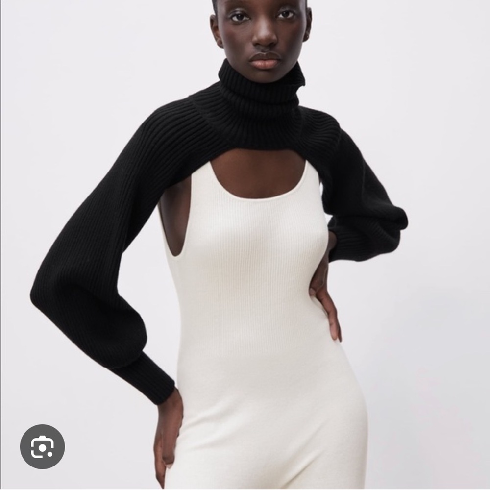 Zara Knit Turtleneck Sleeve Scarf